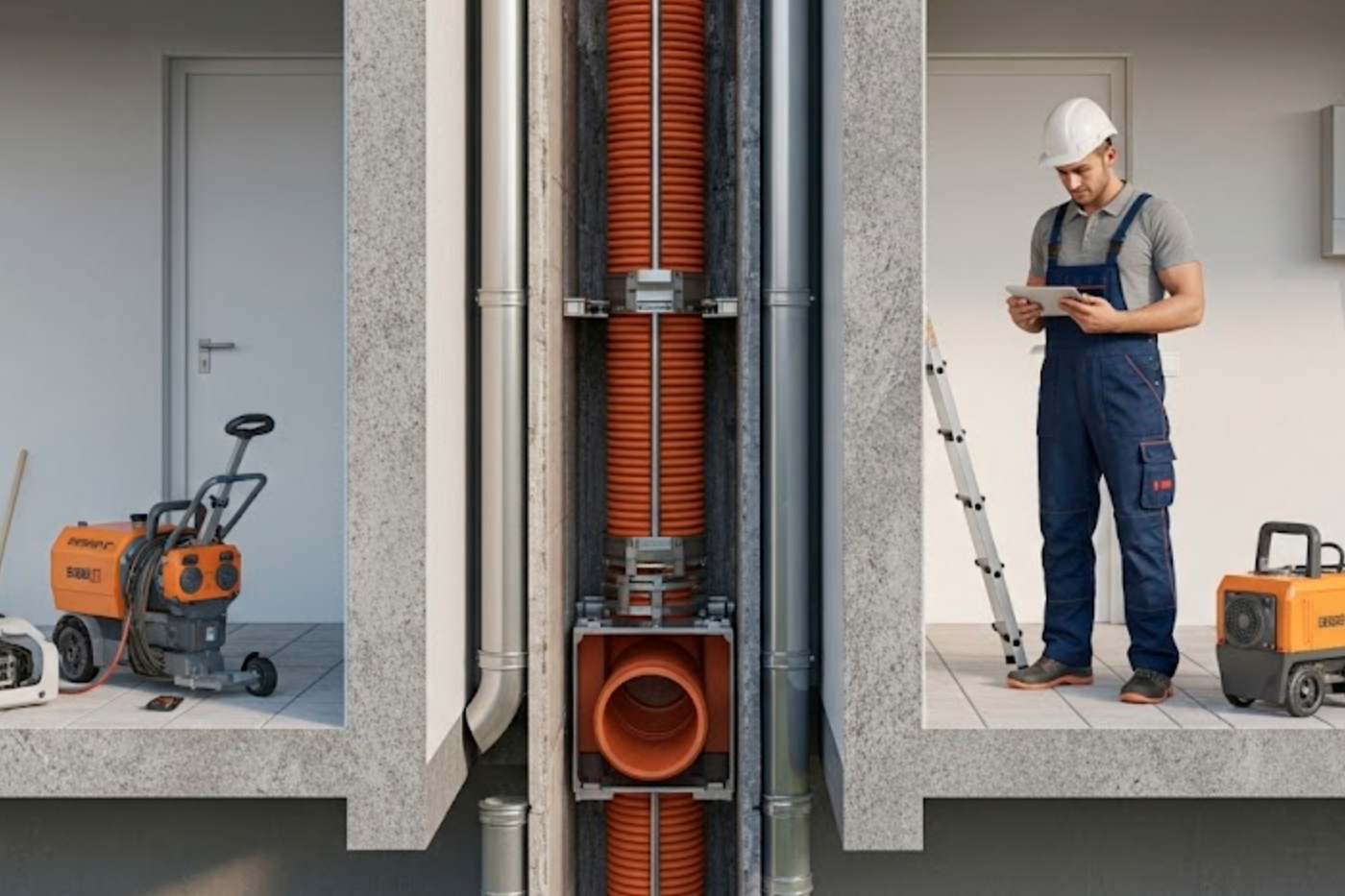 Bajantes antiguas en mal estado