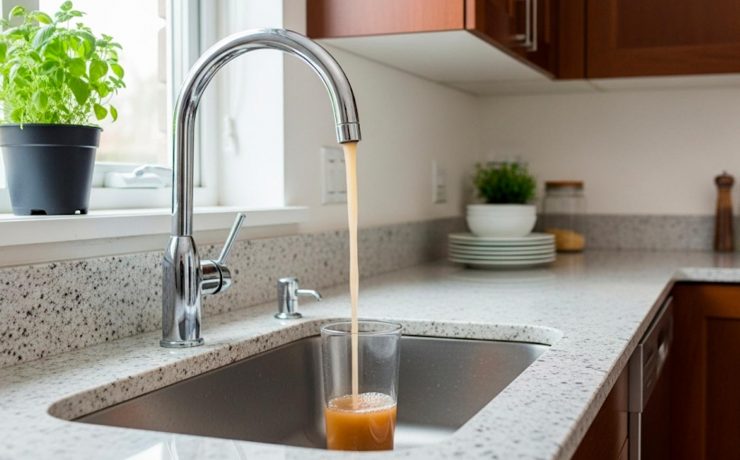 Agua marrón en las tuberías