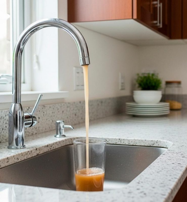 Agua marrón en las tuberías