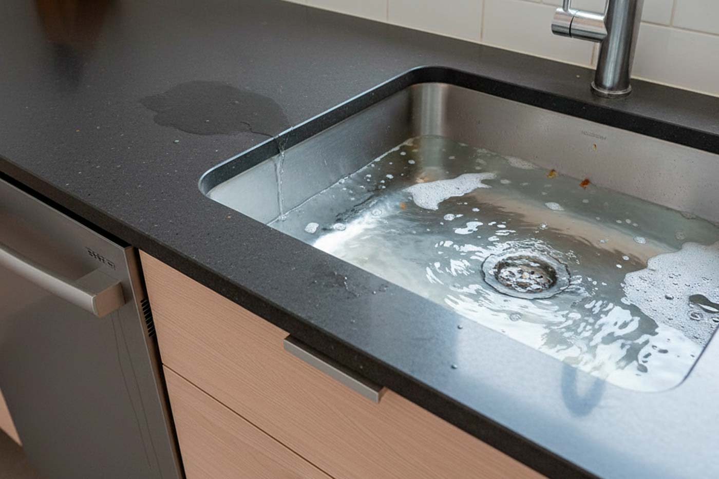 agua fregadero sube lavavajillas