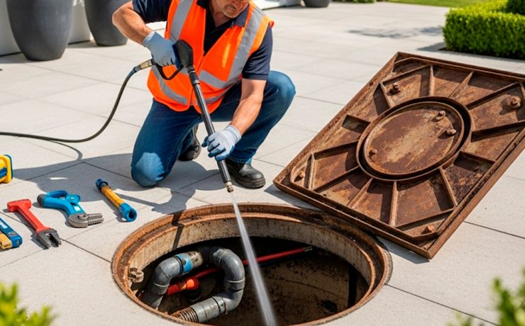 limpieza de pozo de registro