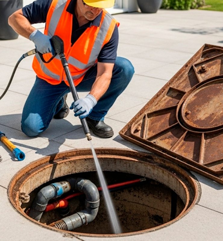 limpieza de pozo de registro