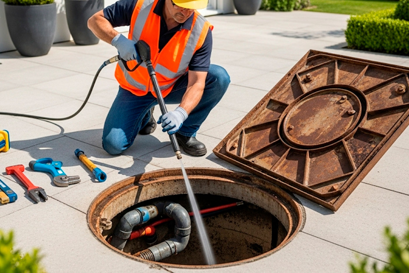 limpieza de pozo de registro