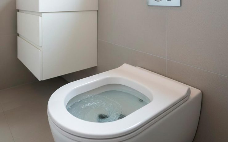 agua del inodoro baja sola