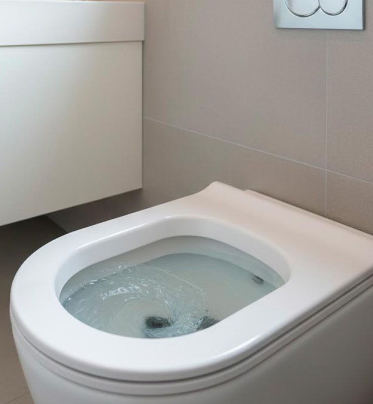 agua del inodoro baja sola