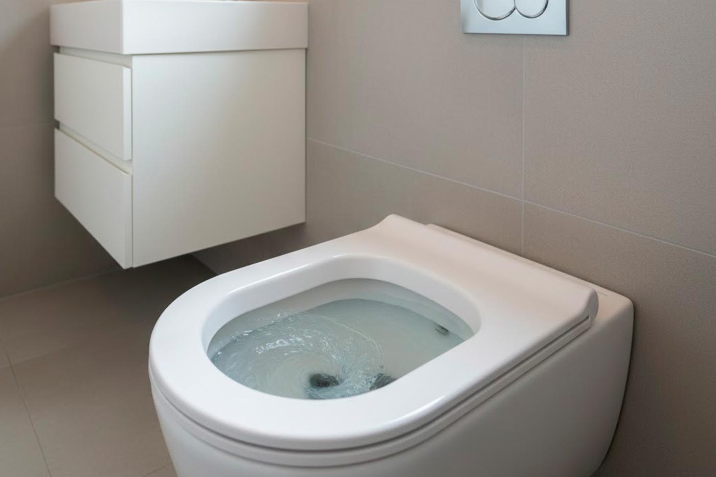 agua del inodoro baja sola