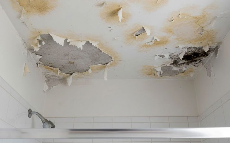 humedad en el techo baño