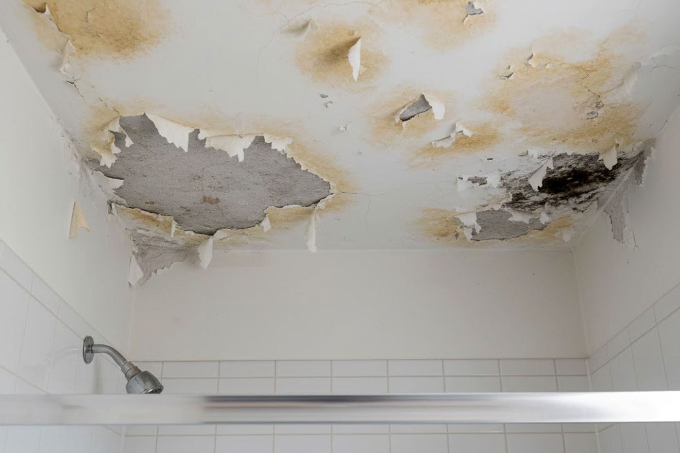 humedad en el techo baño