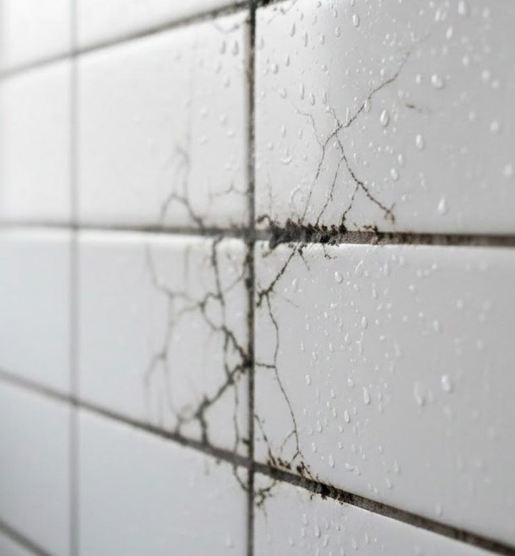 manchas negras en las juntas del baño