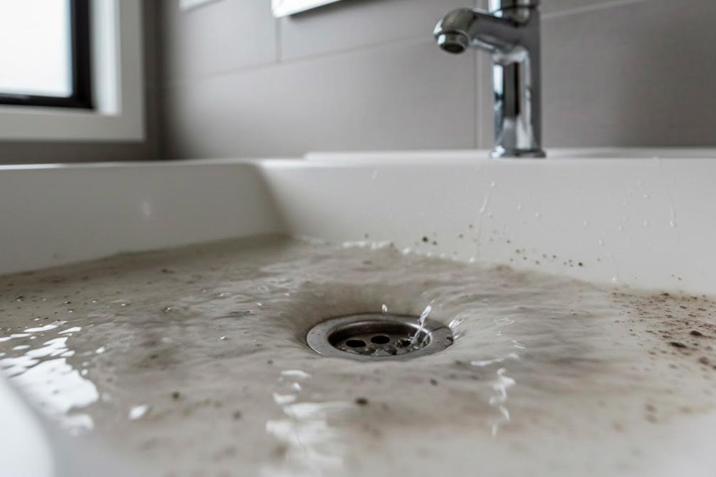 Agua turbia por lo. -desagües