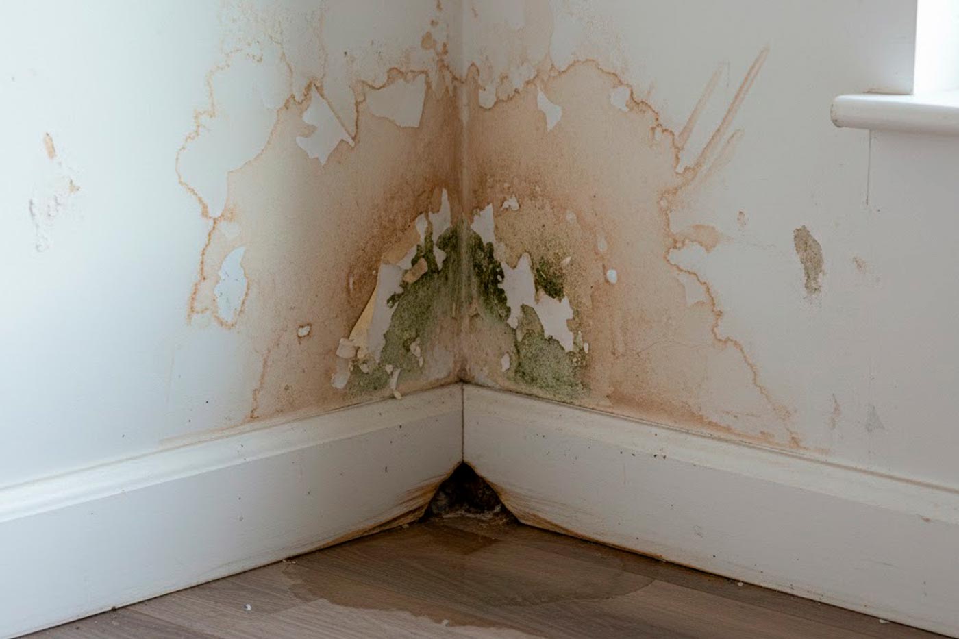 humedad por tubería rota