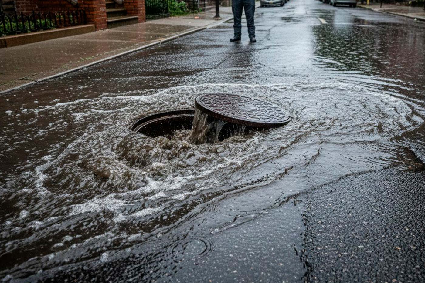 alcantarillado publico colapsado