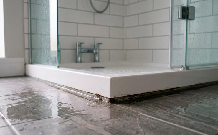 plato ducha pierde agua tuberia