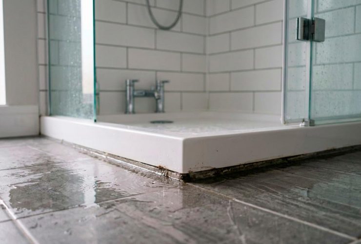 plato ducha pierde agua tuberia