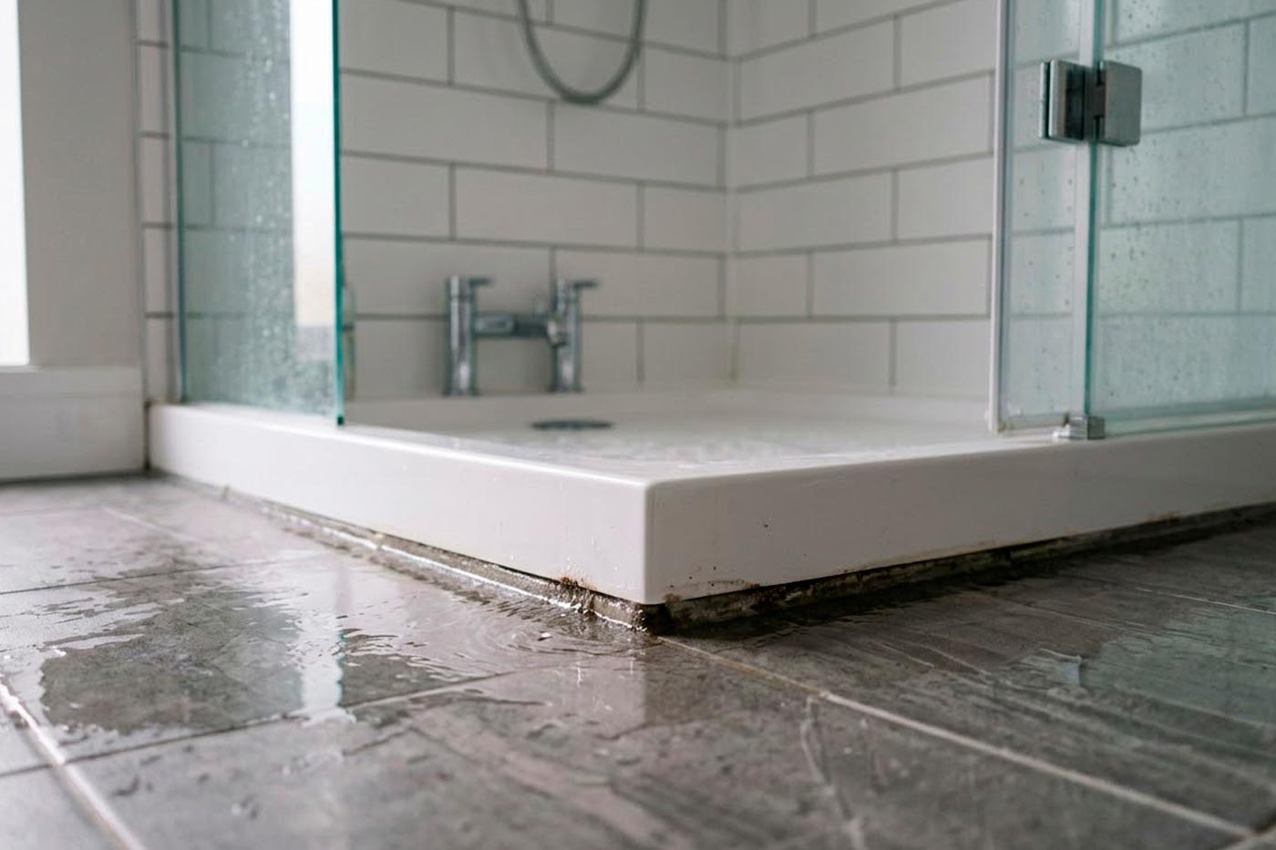 plato ducha pierde agua tuberia