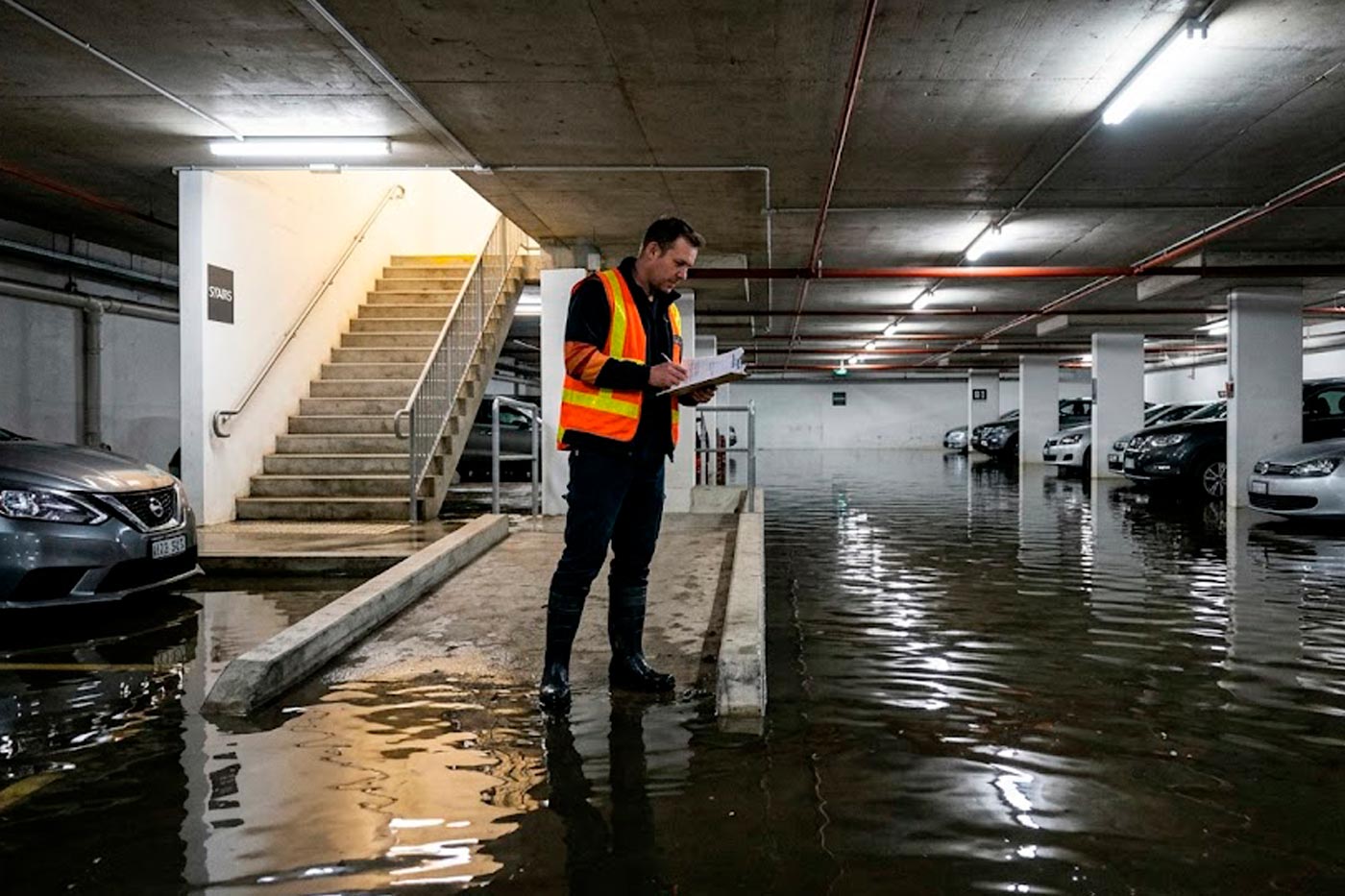 sótano inundado